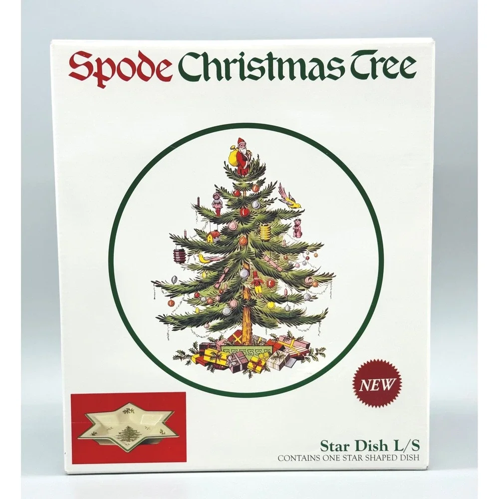 Spode Christmas Tree Star Serving Dish Holiday England S3324 A0 12 inch